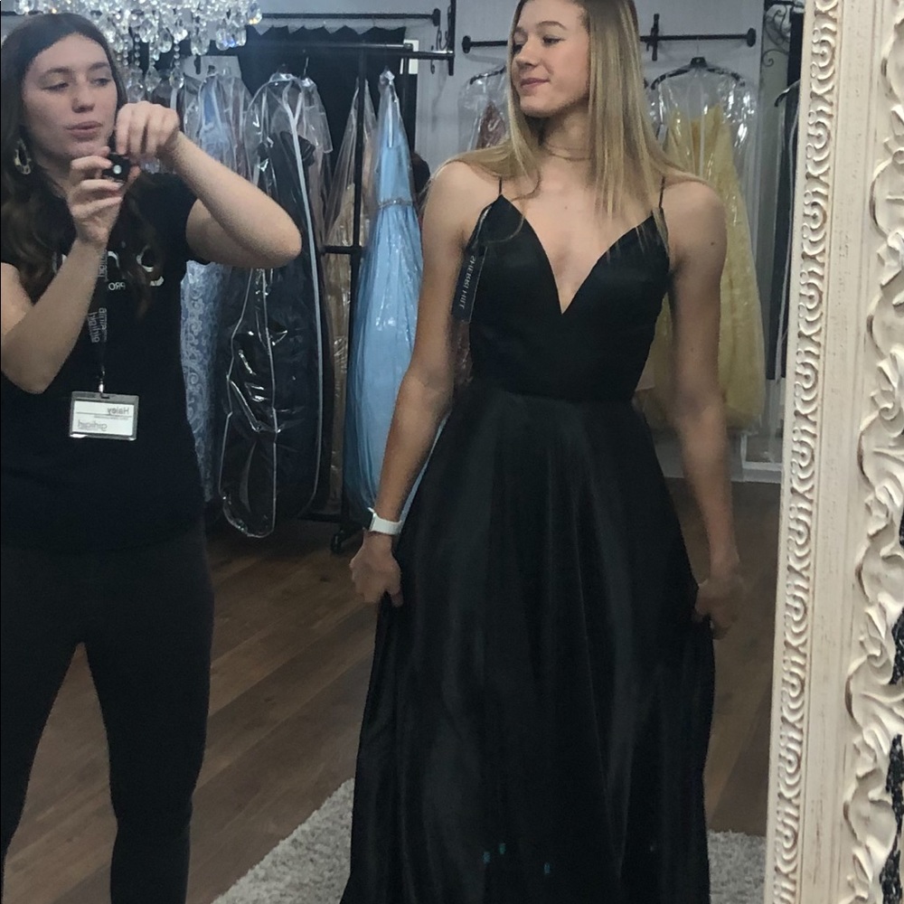 Sherri Hill Black Charmeuse Prom Dress Sz 4 New